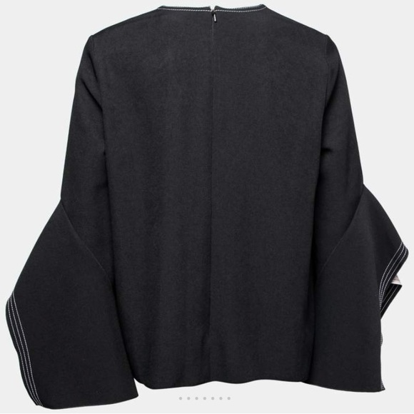 Roksanda Ilincic Black and Pink Ruffled Blouse with Boxy Style - Picture 2 of 9